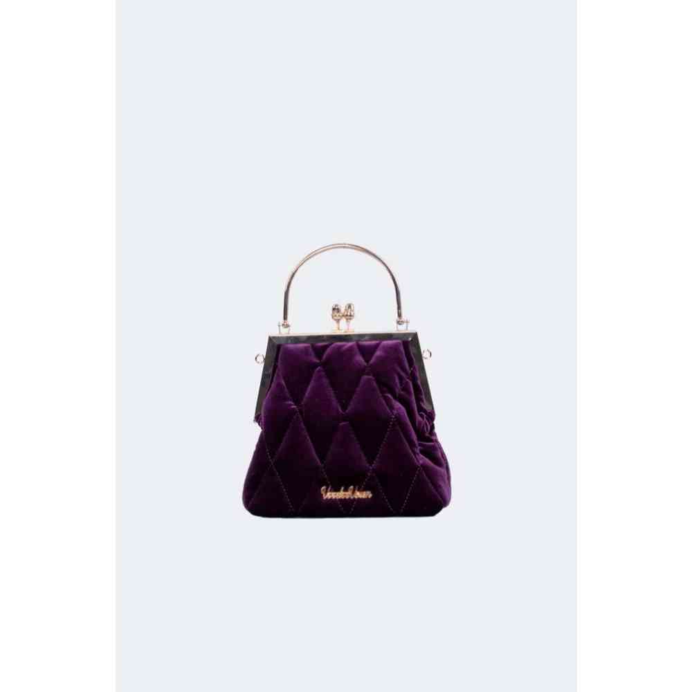 Voodoo Vixen - Vintage Velvet Frame Clasp Handbag - Purple
